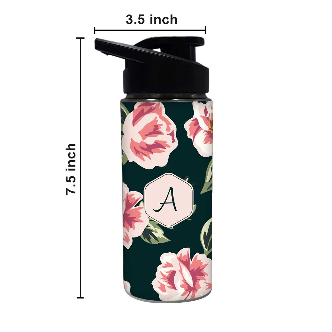 Customized  Sipper Bottle With Name - Flower - Image 4