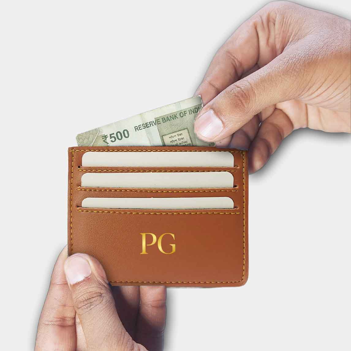 Custom Card Holder for Credit Card Women - Initials - Image 4