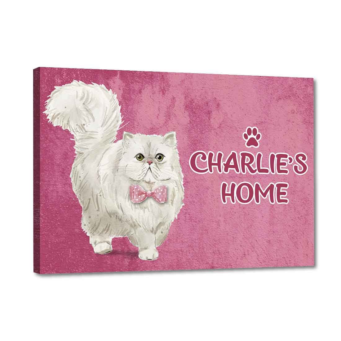 Personalized Cat Name Plate - Cute Persian