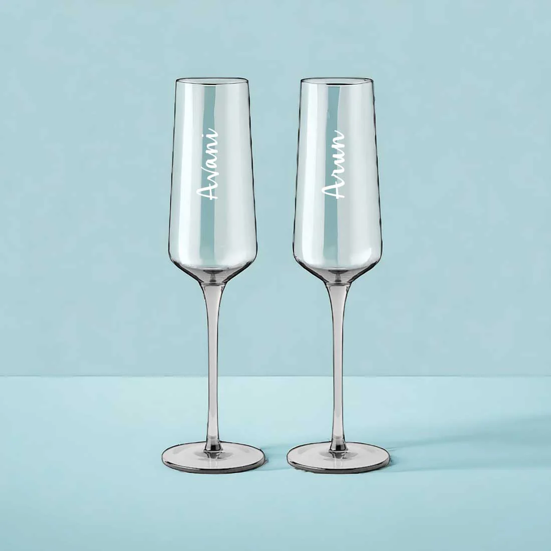 Personalized Champagne Flutes - Set of 2 Premium Engraved Champagne Glasses - Image 4
