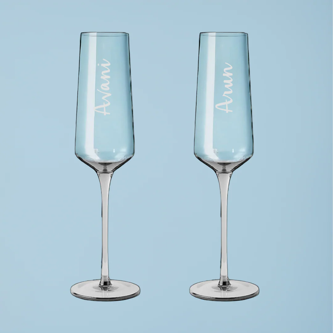 Personalized Champagne Flutes - Set of 2 Premium Engraved Champagne Glasses - Image 7
