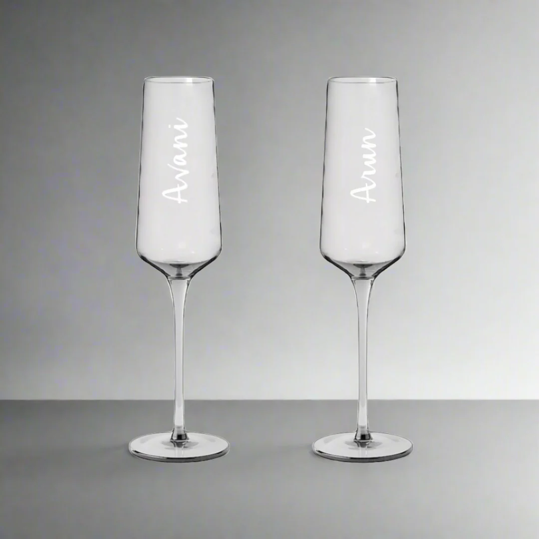 Personalized Champagne Flutes - Set of 2 Premium Engraved Champagne Glasses - Image 8