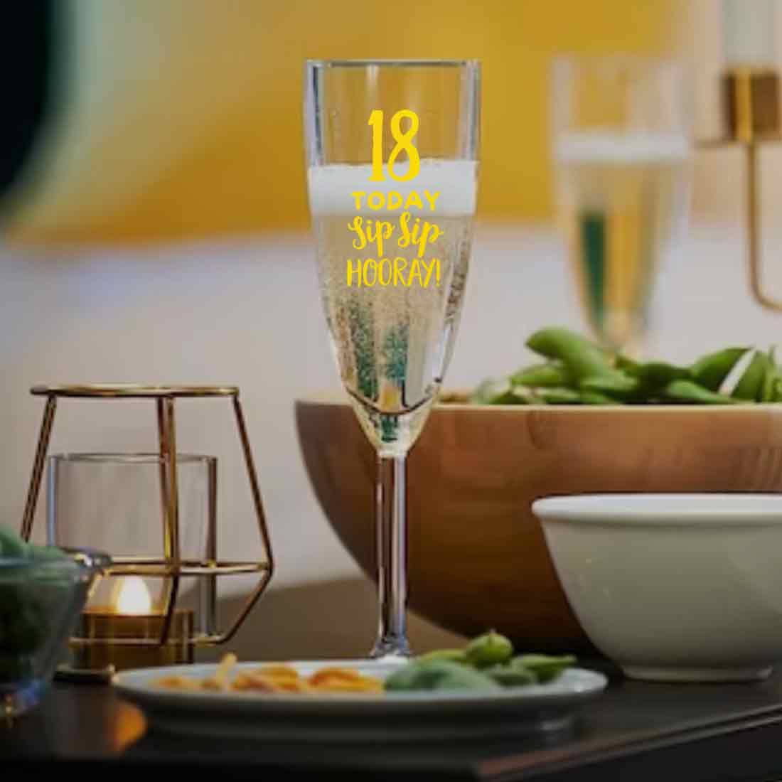 Personalized Champagne Glass 18th Birthday Gifts Idea - Sip Sip Hooray - Image 2