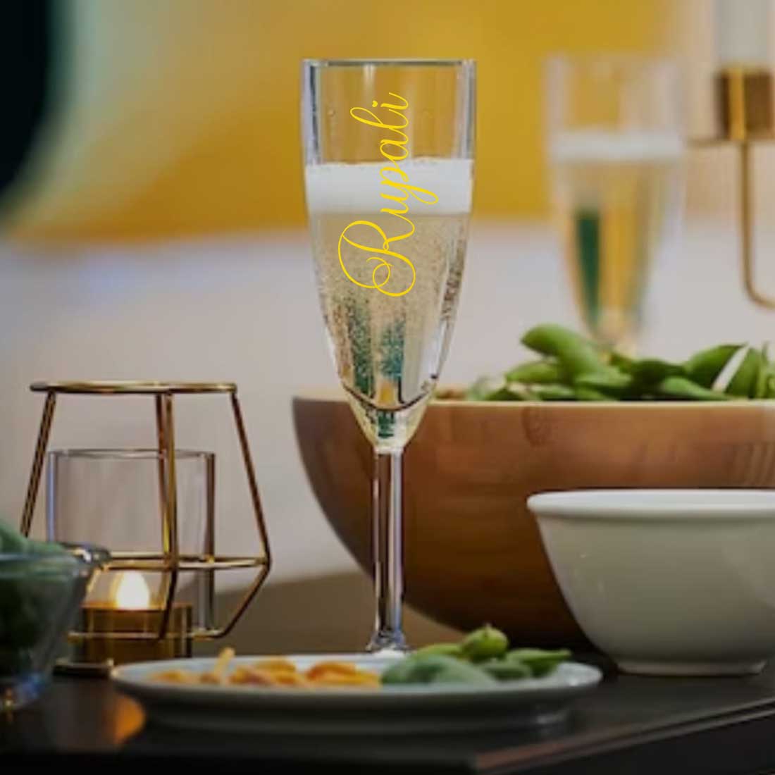 Personalized Champagne Flute Glasses Birthday Gifts for Wife - Add Name - Image 4