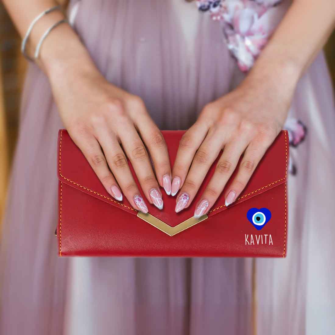 Personalized Clutch Purse for Ladies with Name - Faux Leather Wallet for Women - Image 10