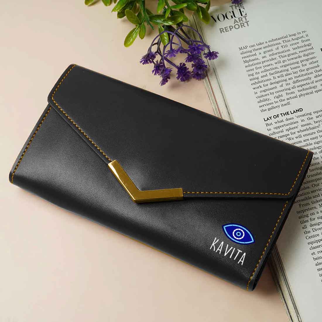 Personalized Clutch Purse for Ladies with Name - Faux Leather Wallet for Women - Image 18