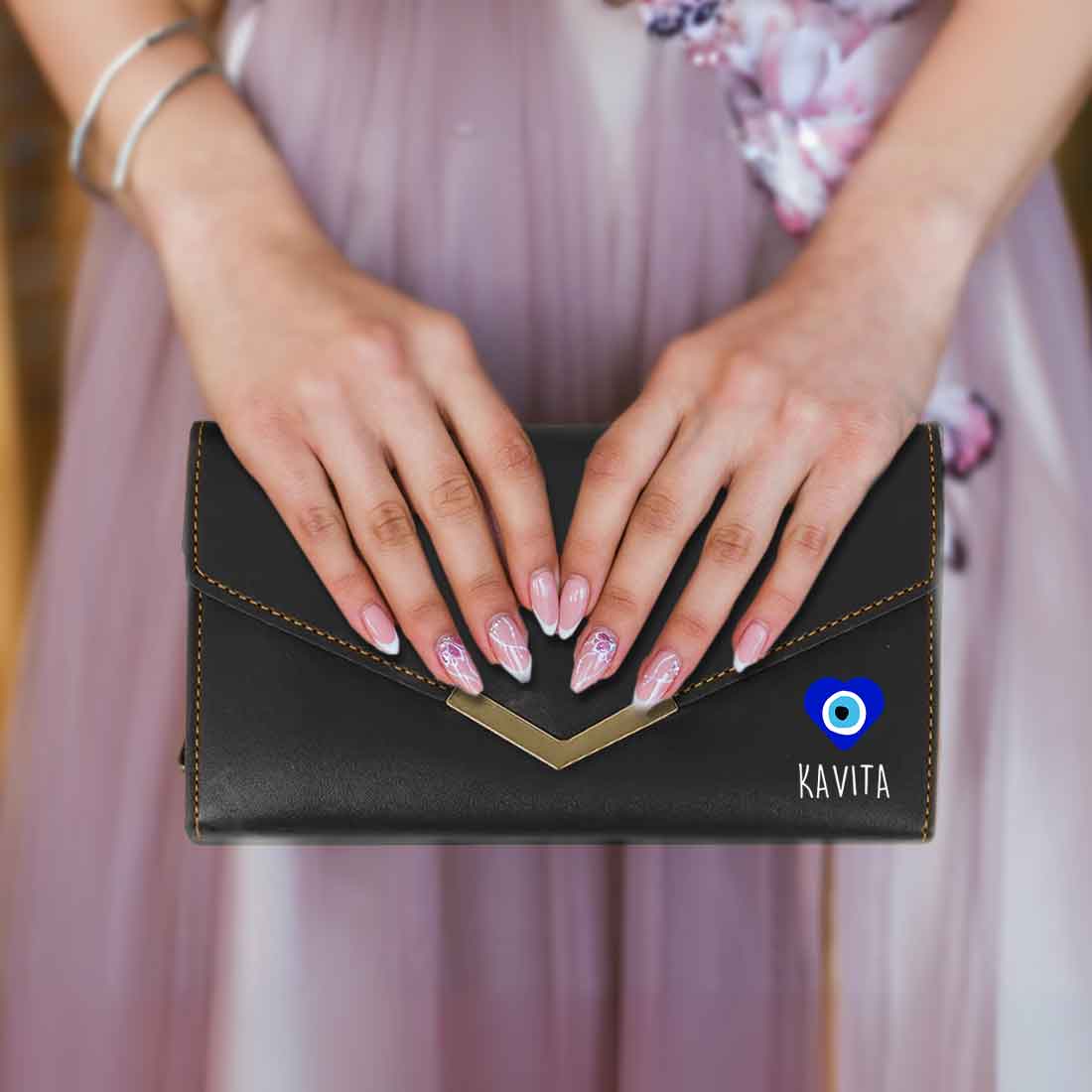 Personalized Clutch Purse for Ladies with Name - Faux Leather Wallet for Women - Image 21