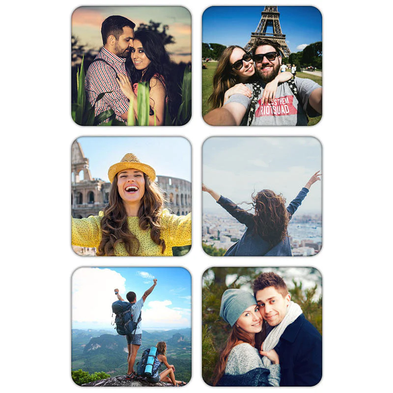 Personalized Photo Coaster Set of 6 - Add Your Images