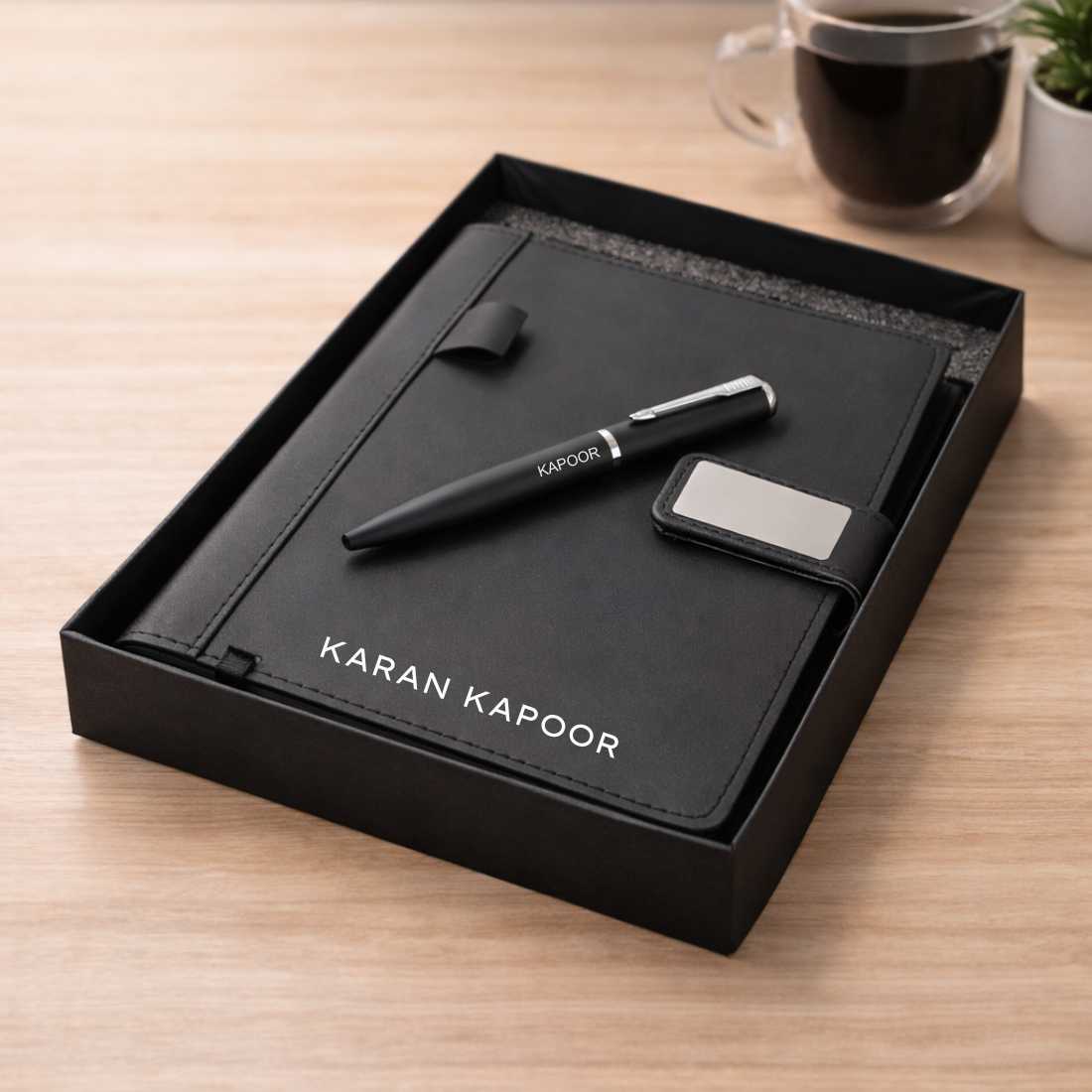 Personalized Diary with Matching Engraved Pen | Customized Leatherette Diary Pen with Name and Premium Black Gift Box - Image 9