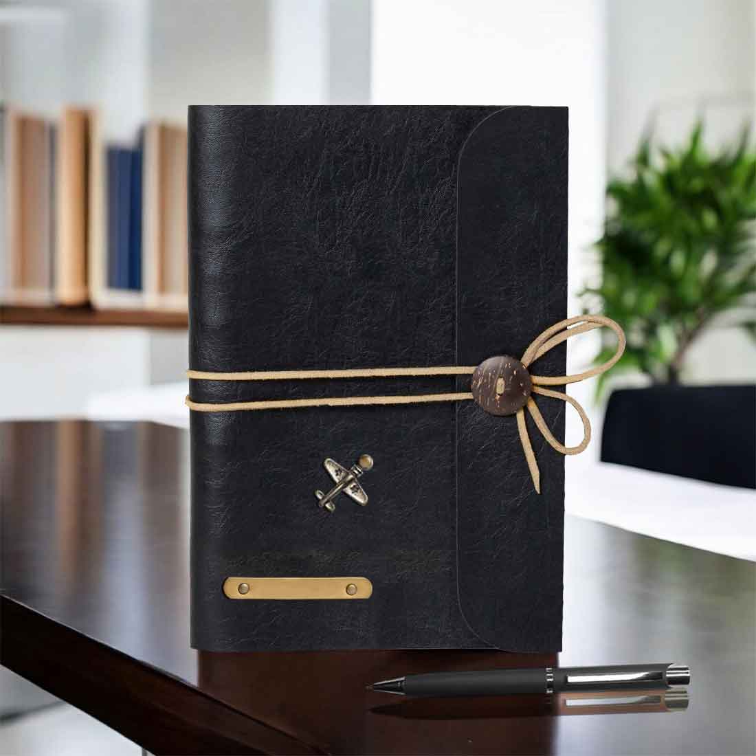 Personalized Diary with Name and Charms - Premium PU Leather Diaries and Black Pen - Image 56