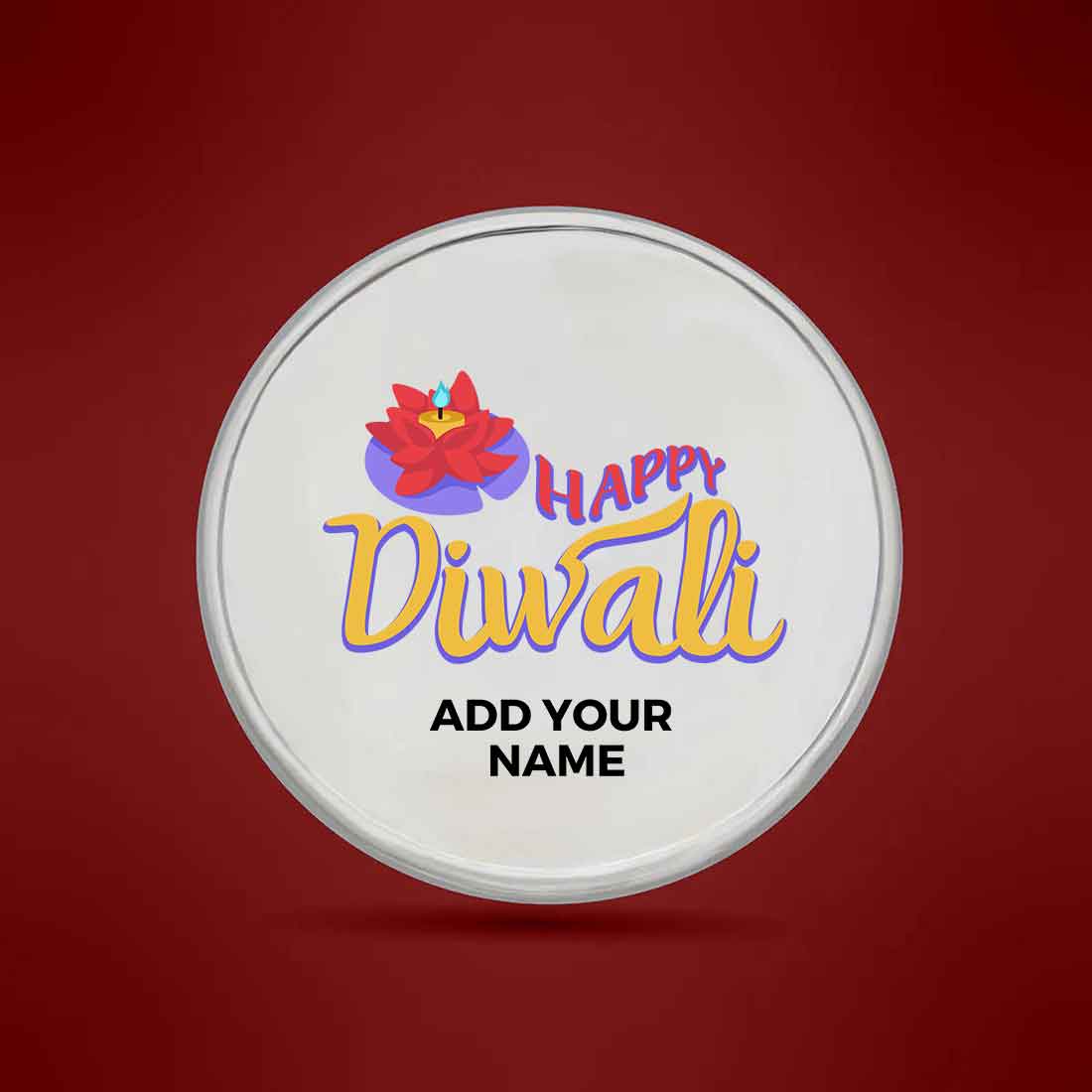 Diwali Gift Box with Custom Silver Coin Hamper Dry Fruits Silver Coin Chocolate & Candle - Image 3