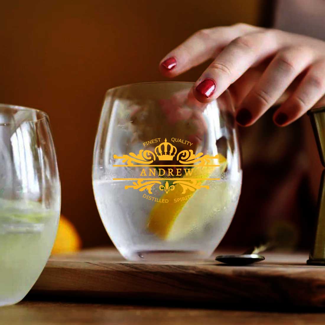 Personalized Drink Glass Custom Stemless Wine Whiskey Glasses - Add Name - Image 7