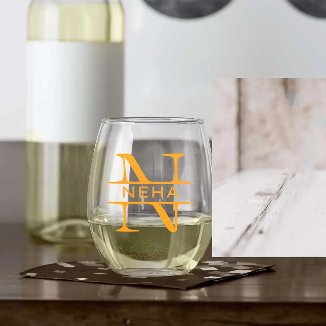 Personalized Drink Glass Custom Stemless Wine Glasses With Name Monogram - Image 6