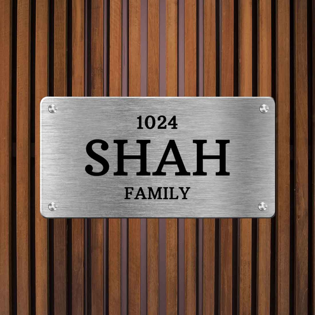 Personalized Engraved Stainless Steel Nameplate for Home Entrance