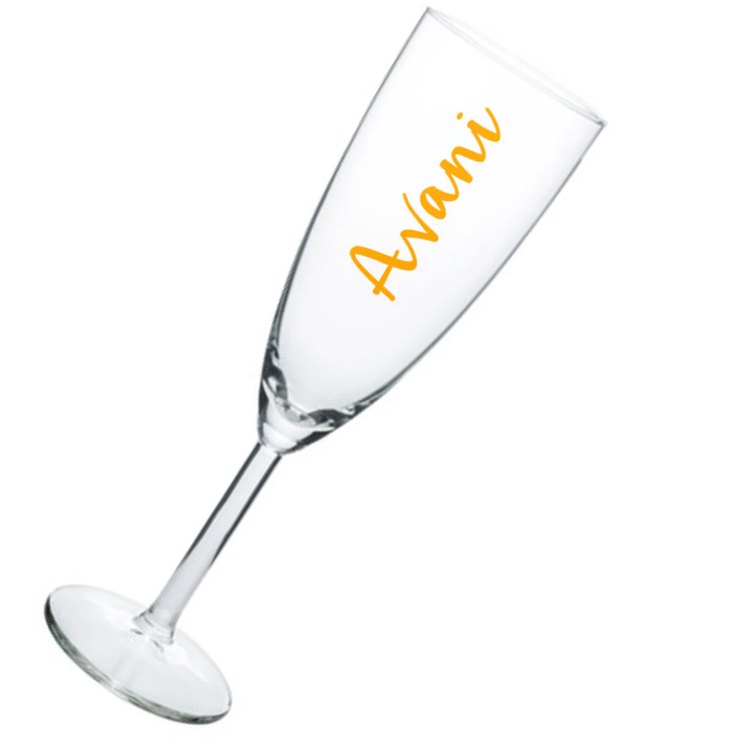 Personalized Flute Glasses for Champagne Prosecco Mimosa - Add Your Name - Image 2