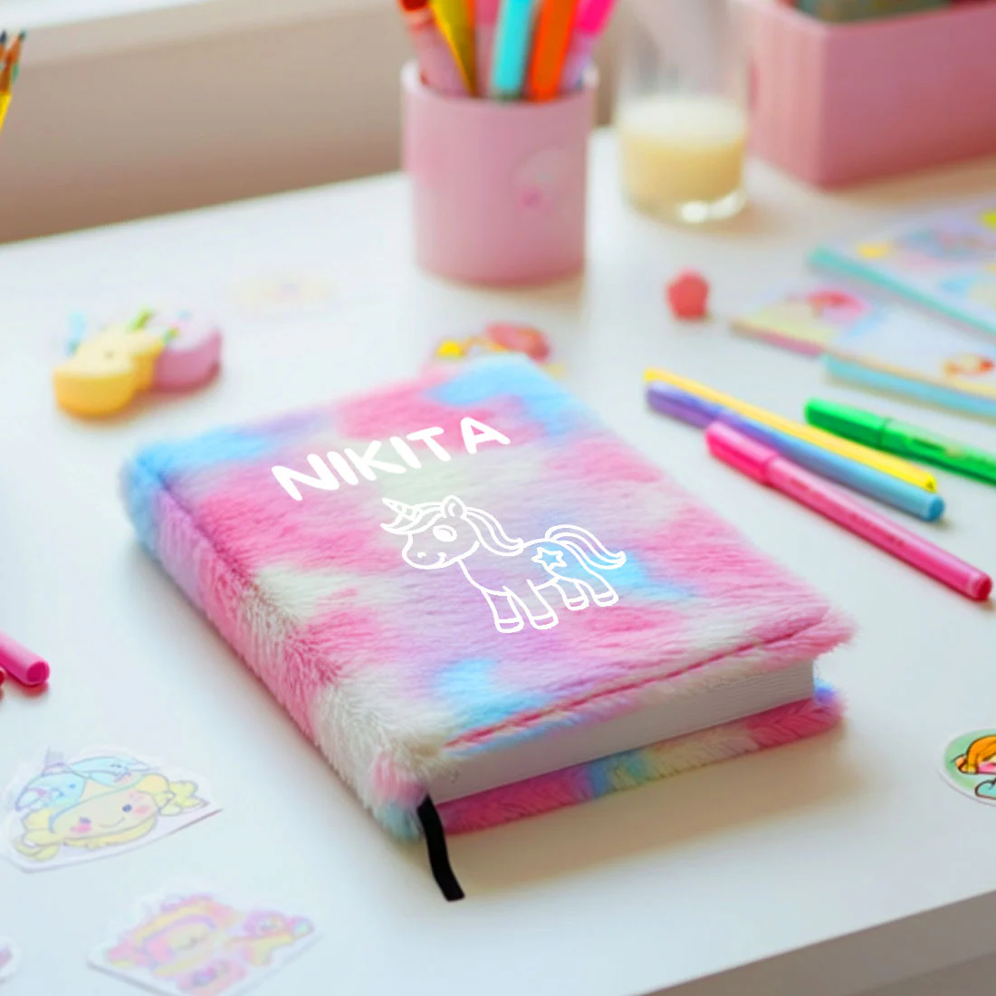 Personalized Unicorn Fur Diary for Kids – Soft Squishy Fancy A5 Size Notebook, Cute Journal & Perfect Birthday Gift Organizer - Image 2