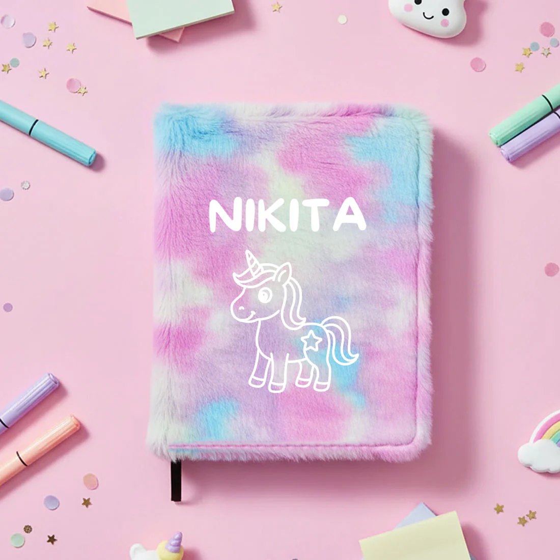 Personalized Unicorn Fur Diary for Kids – Soft Squishy Fancy A5 Size Notebook, Cute Journal & Perfect Birthday Gift Organizer - Image 3