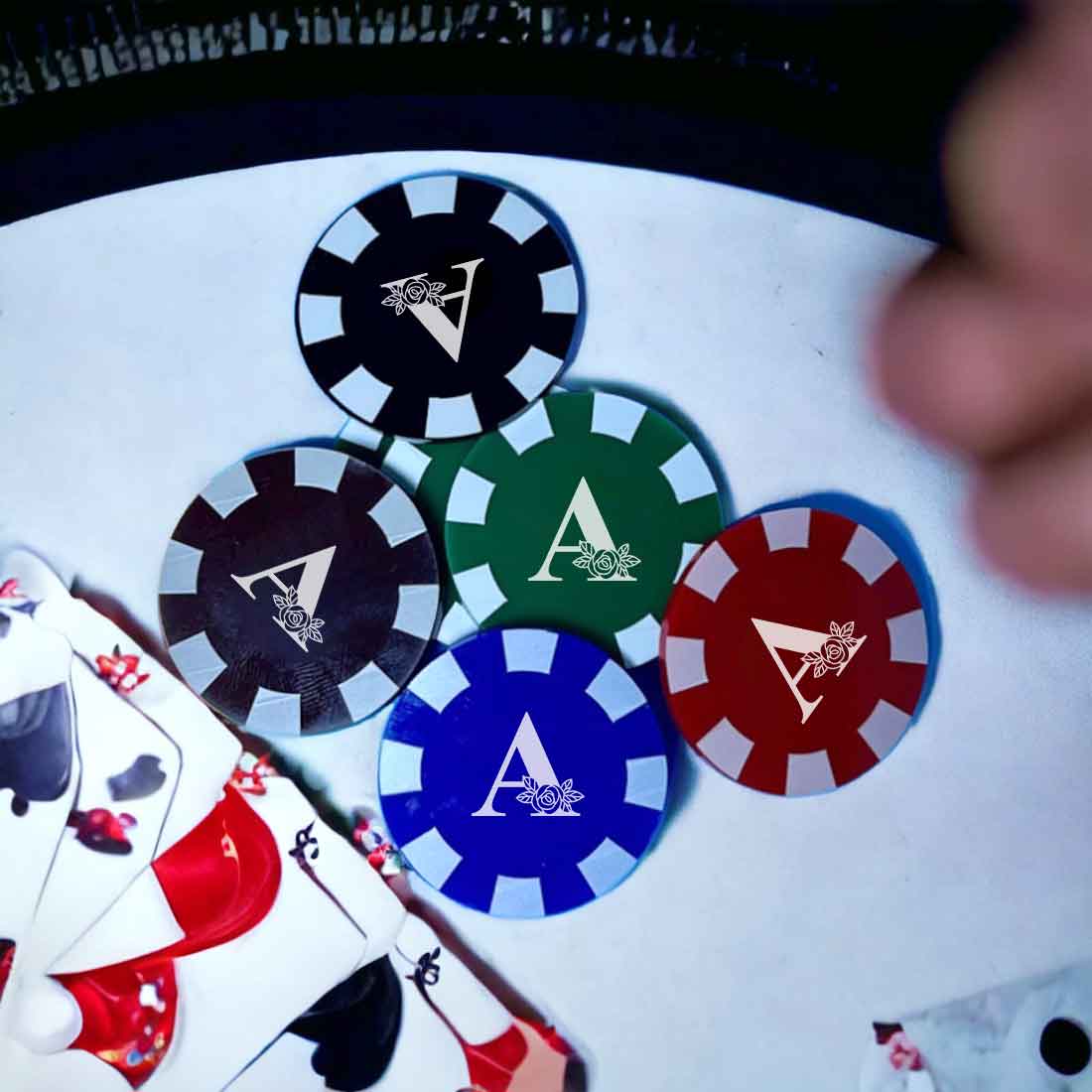 Personalized Gambling Chips Set with Monogram Initial - Casino Chips - Image 6