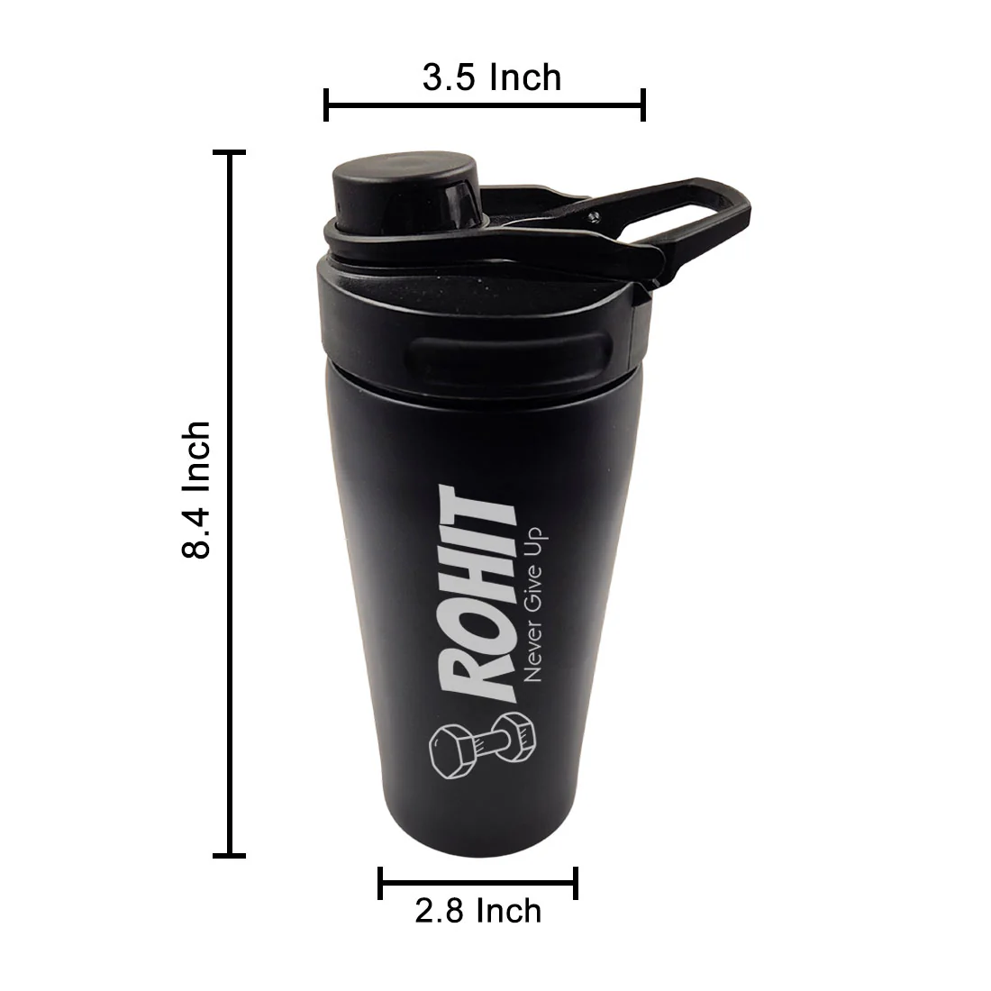 Personalized Gift for Brother - Golden Acrylic Rakhi, Gym Shaker & Water Bottle Rakhi Gift Set for Raksha Bandhan - Image 10