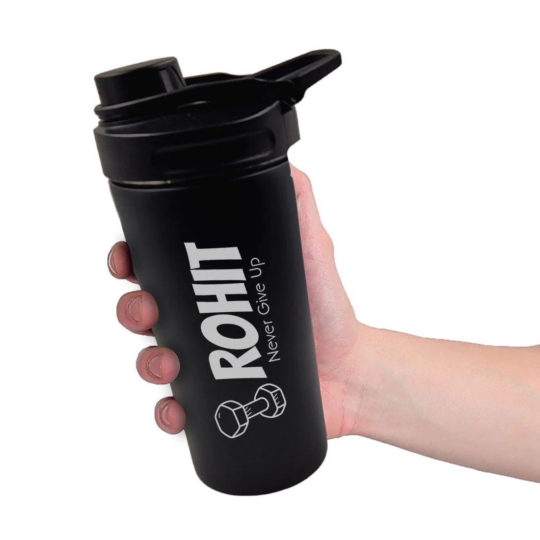 Personalized Gift for Brother - Golden Acrylic Rakhi, Gym Shaker & Water Bottle Rakhi Gift Set for Raksha Bandhan - Image 11