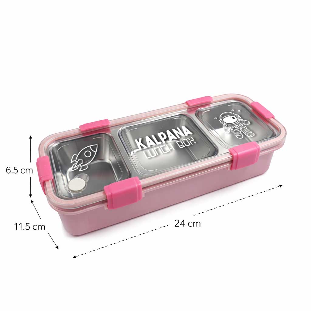 Personalized Insulated Tiffin Box Stainless Steel 3 Compartment Leak-Proof Lunch Box - Image 10