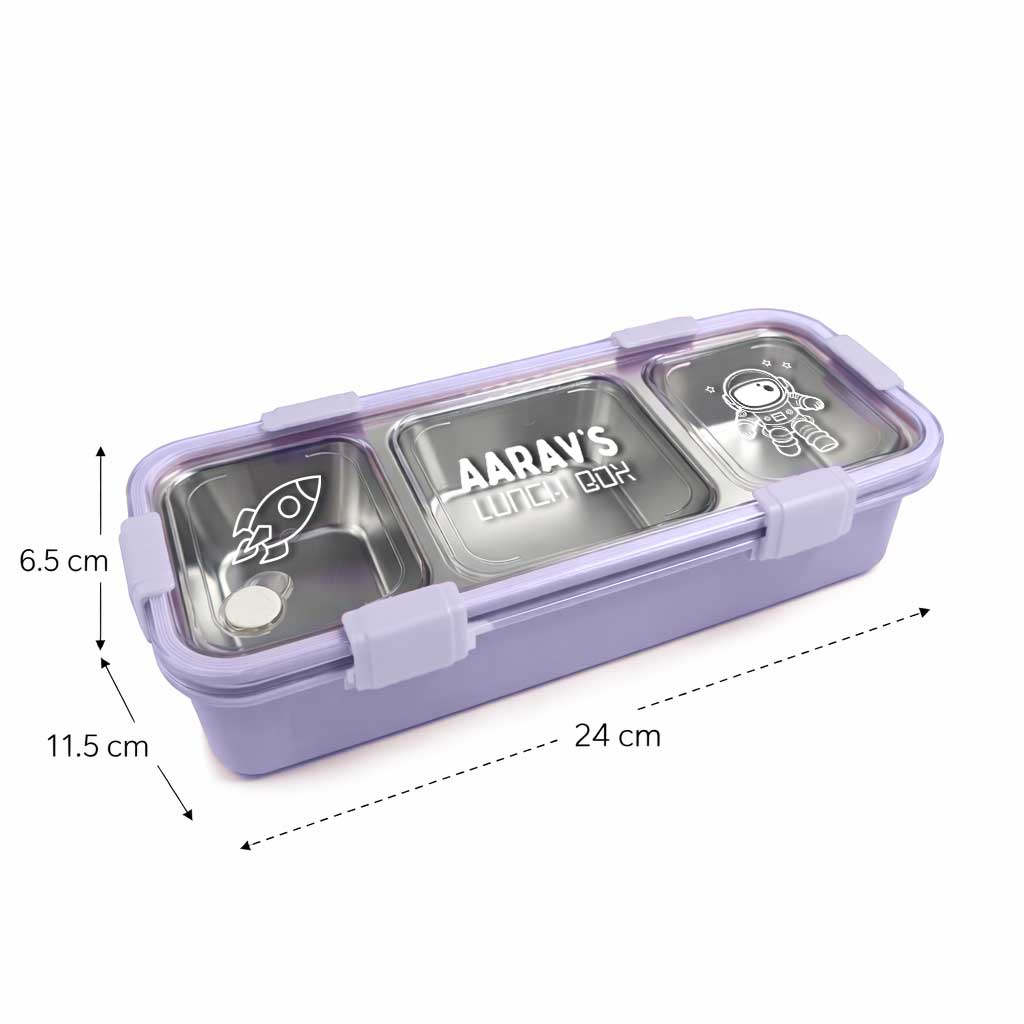 Personalized Insulated Tiffin Box Stainless Steel 3 Compartment Leak-Proof Lunch Box - Image 6
