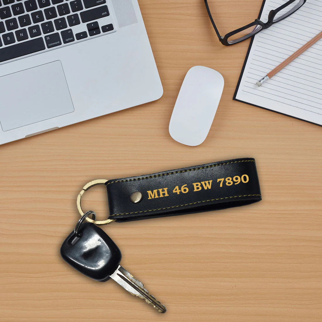 Personalized Keyrings for Car Bike Home Keys - Plate No - Image 2