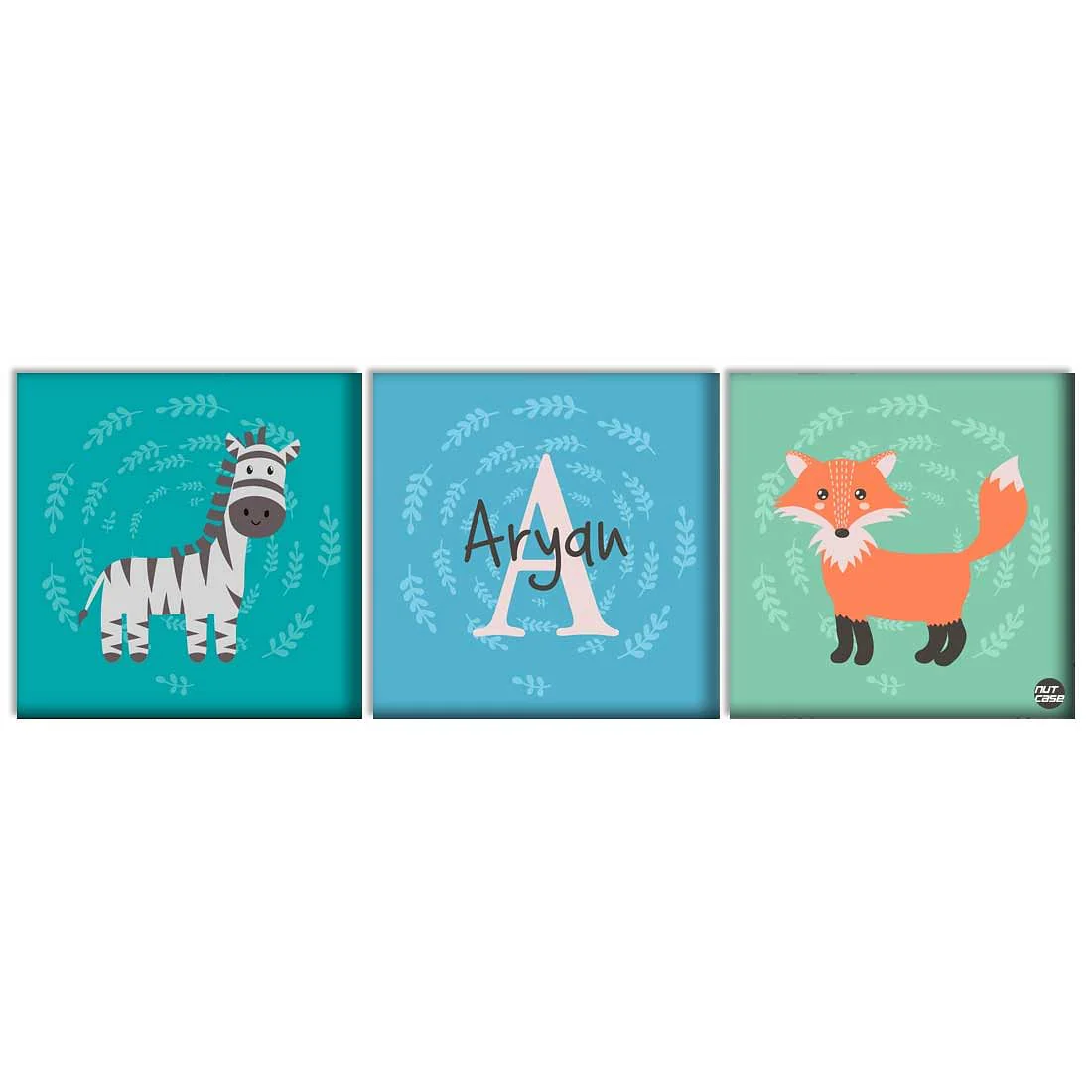 Personalized Nursery Wall Art -Zebra and Fox - Image 2