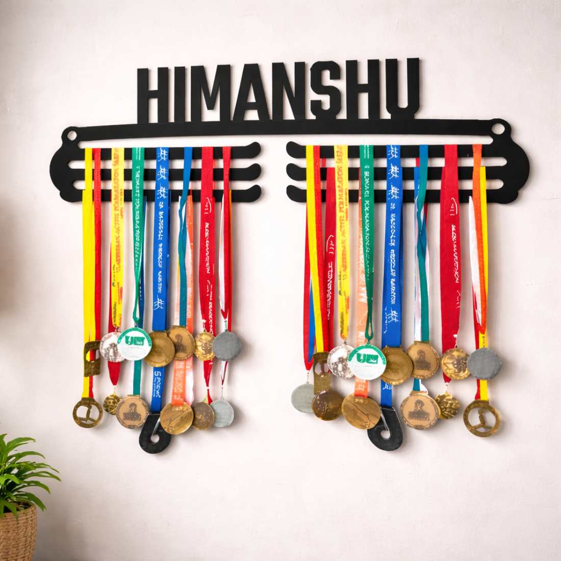 Personalized Medal Hanger with Name for Wall - Black Medal Holder - Image 2
