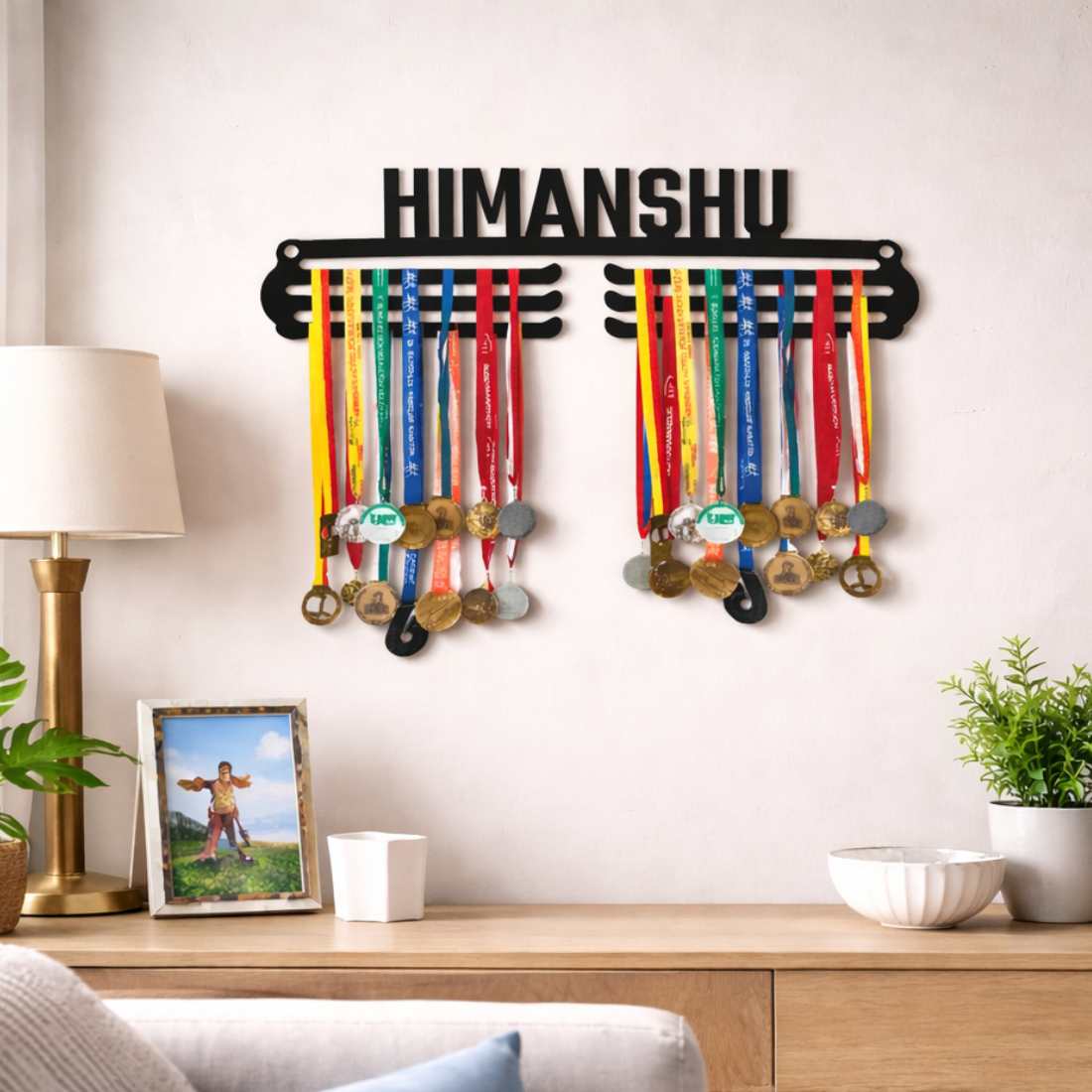 Personalized Medal Hanger with Name for Wall - Black Medal Holder - Image 4