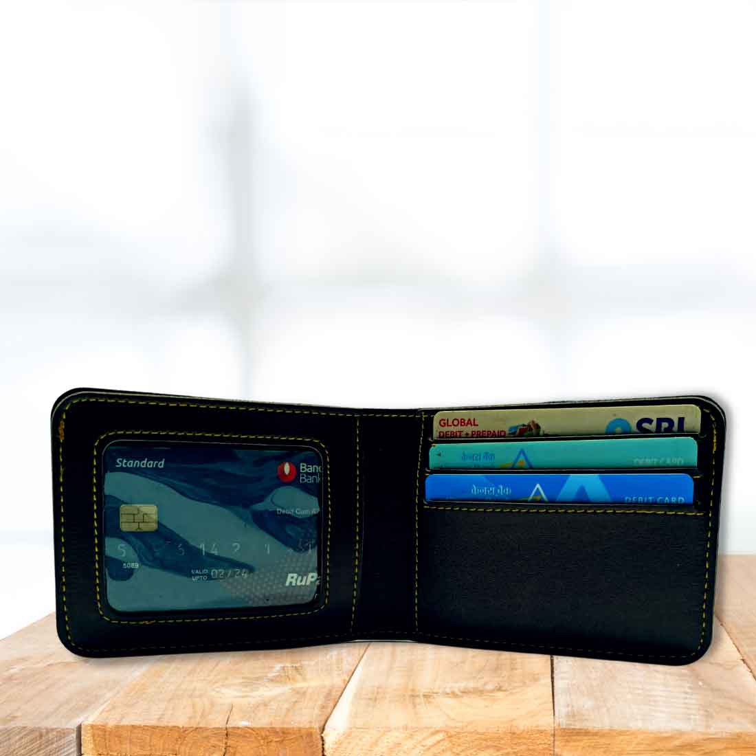 Personalized Wallets for Him Faux Leather Gents Purse - Monogram - Image 4