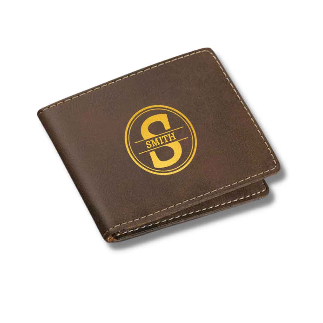 Personalized Wallet Men With Name Gents Purse - Brown