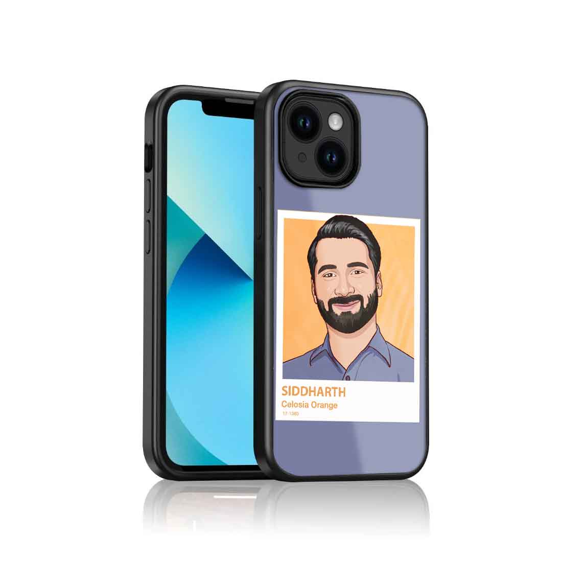 Personalized Mobile Cover With Photo Custom iPhone 14 Case - Orange Pantone - Image 2