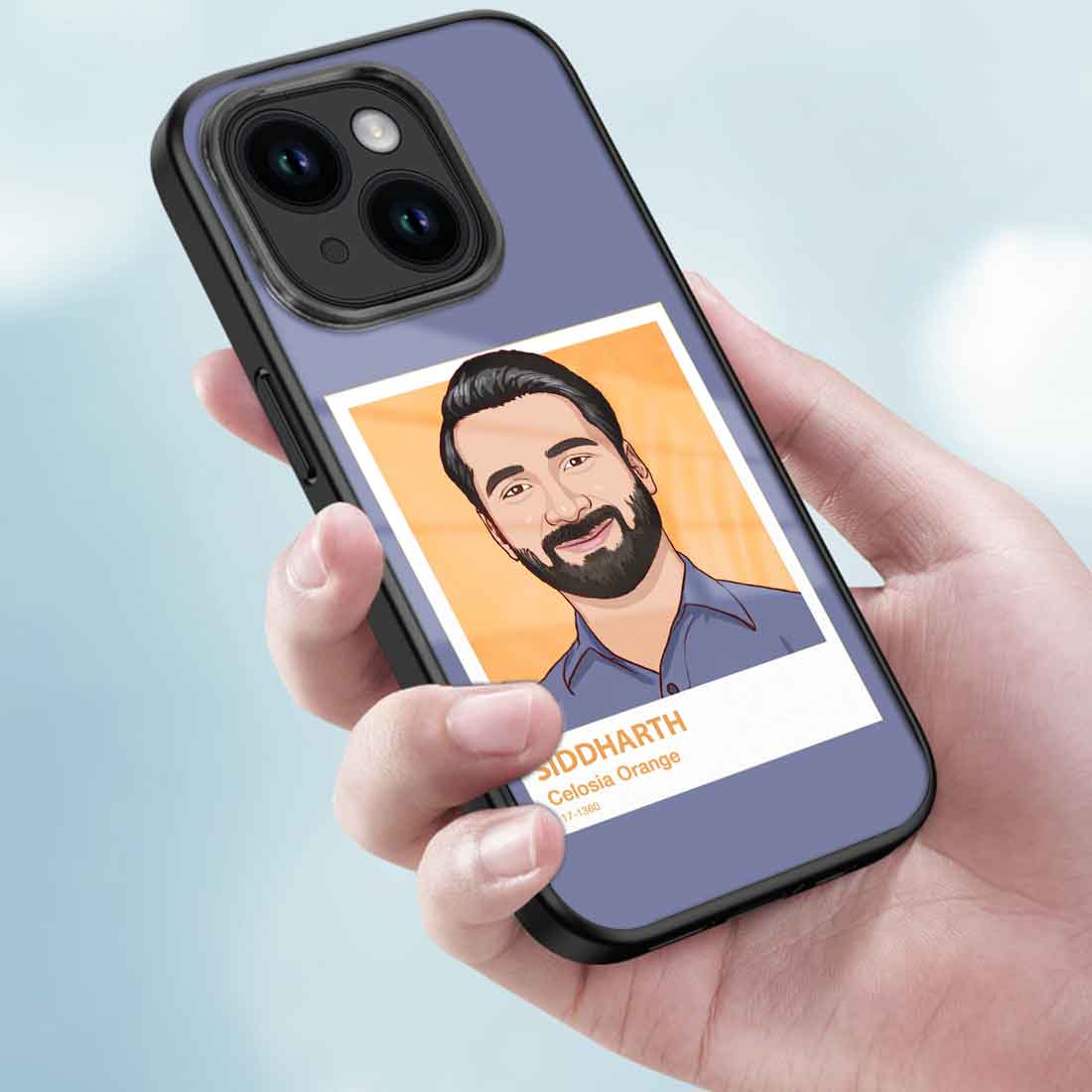 Personalized Mobile Cover With Photo Custom iPhone 14 Case - Orange Pantone - Image 3