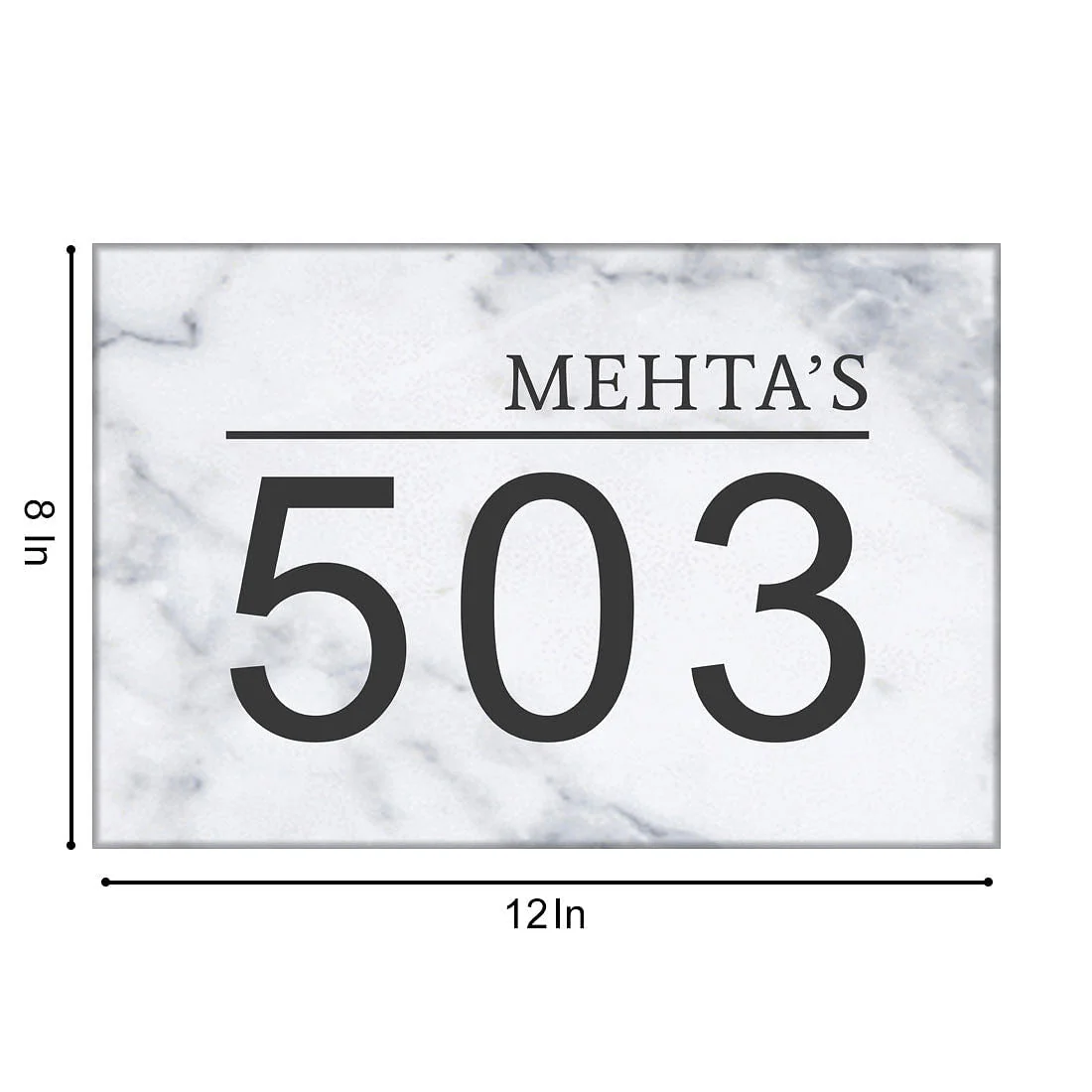 Customized Elegant Name Plate for Door - White Classic - Image 6