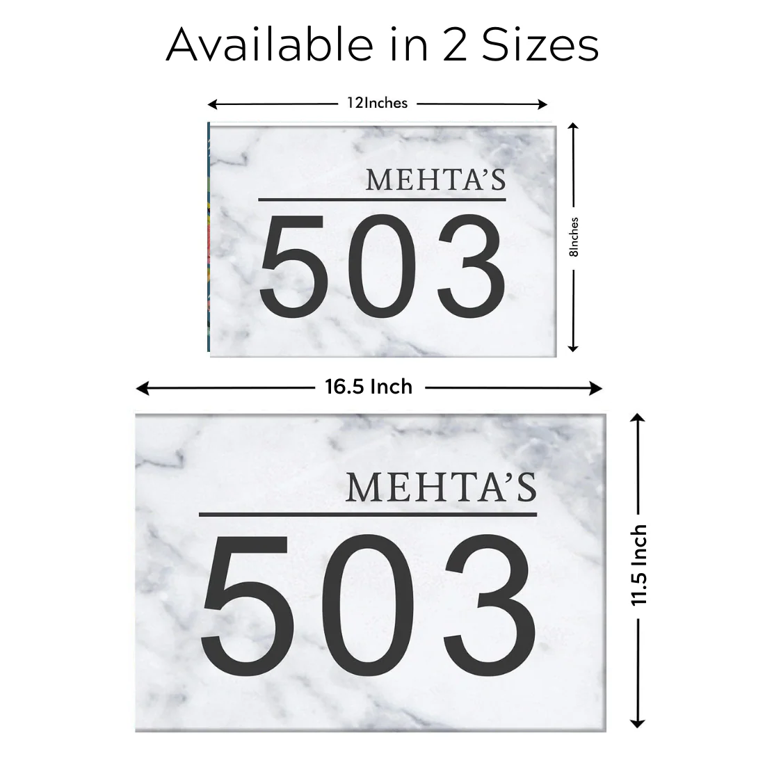 Customized Elegant Name Plate for Door - White Classic - Image 9