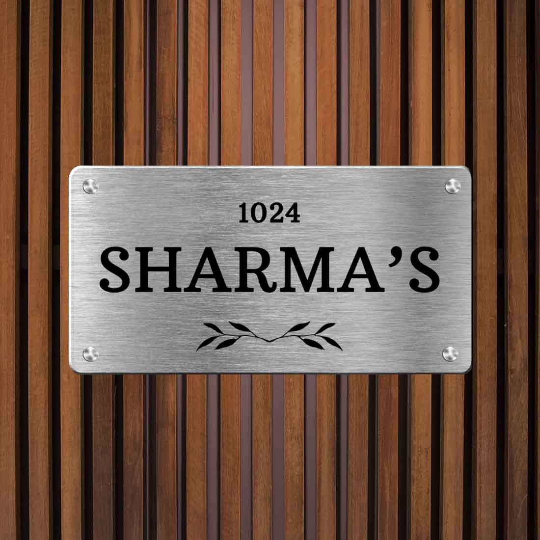 Personalized Outdoor Metal Name Plate for House Office Flats Door Entrance