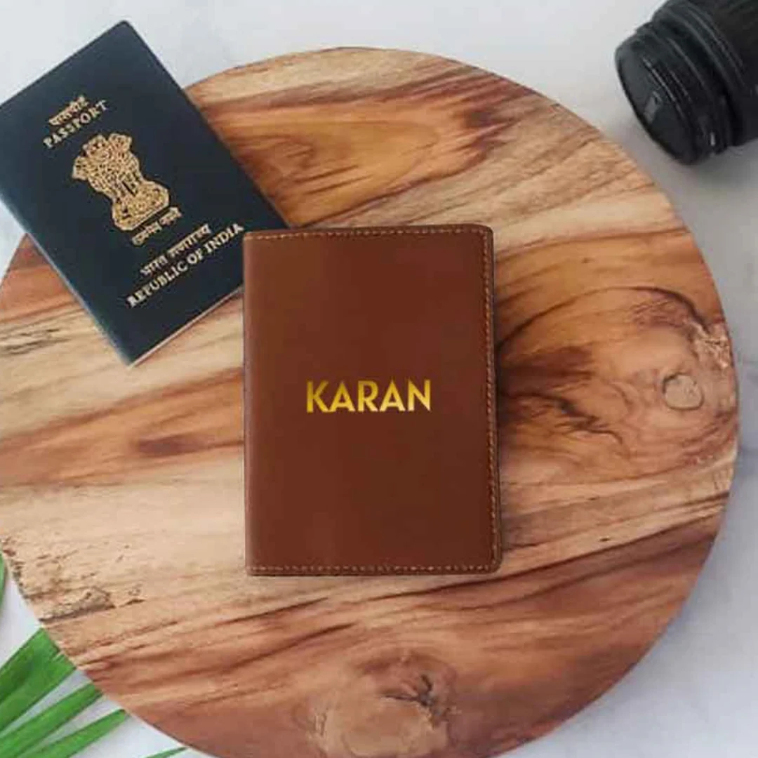 Personalized Vegan Leather Passport Holder for Men & Women - Add Name - Image 5