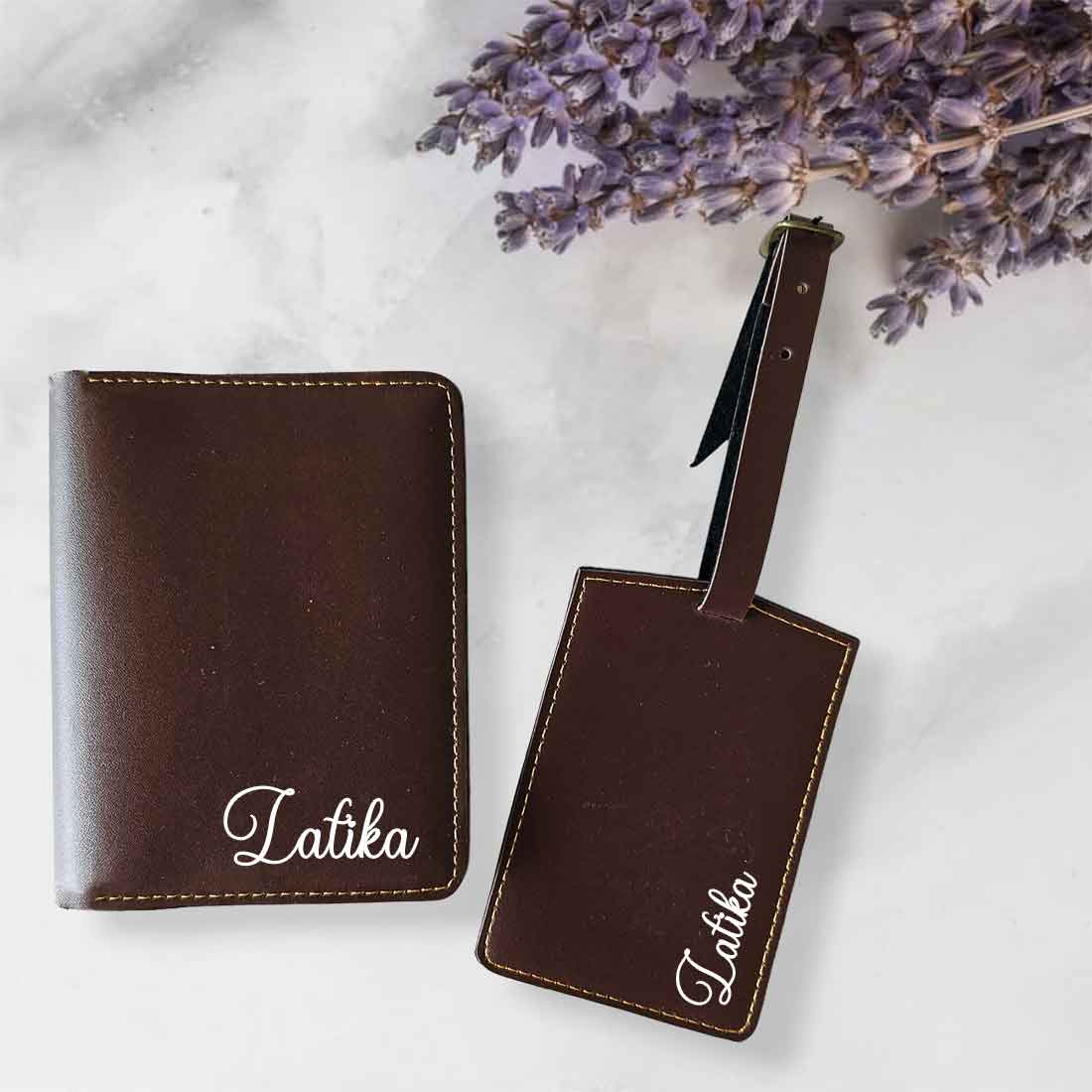 Personalized Passport Holder with Name PU Leather Passport Cover and Luggage Tag Set - ADD NAME - Image 12