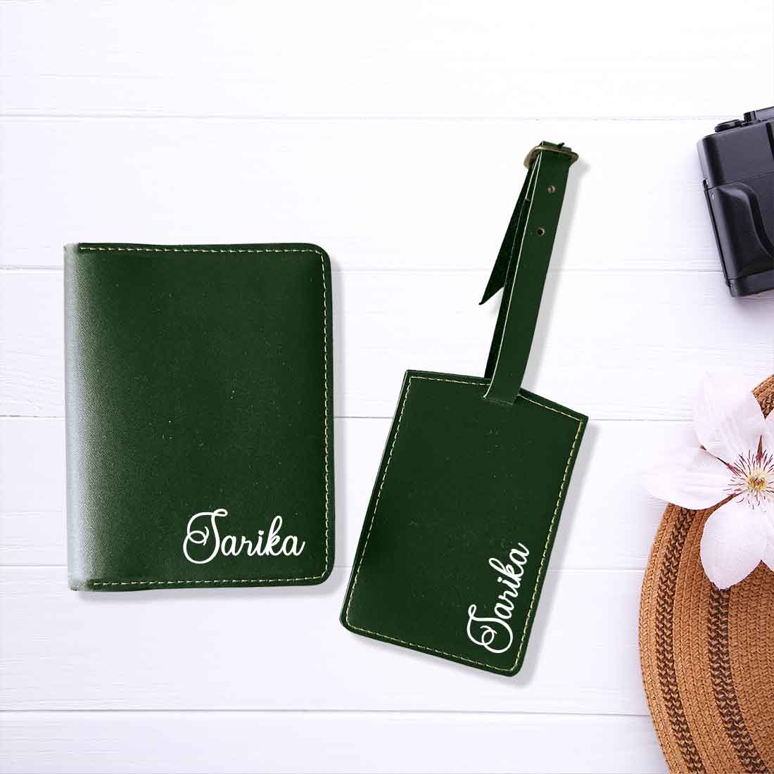 Personalized Passport Holder with Name PU Leather Passport Cover and Luggage Tag Set - ADD NAME - Image 14