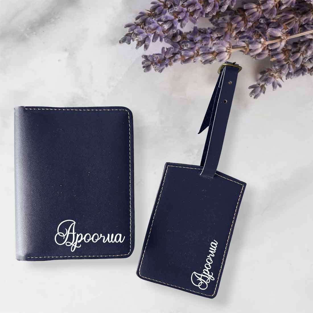 Personalized Passport Holder with Name PU Leather Passport Cover and Luggage Tag Set - ADD NAME - Image 15
