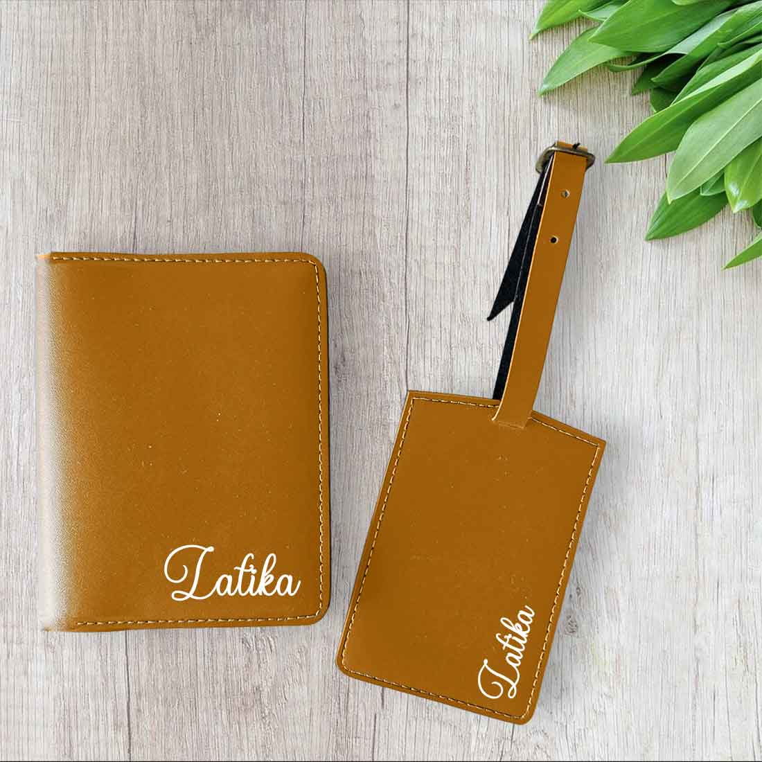 Personalized Passport Holder with Name PU Leather Passport Cover and Luggage Tag Set - ADD NAME - Image 22