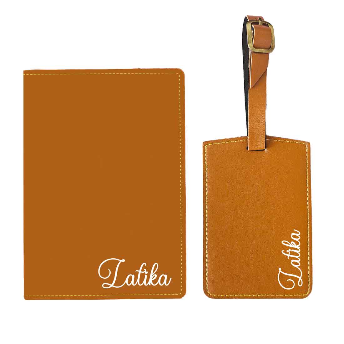 Personalized Passport Holder with Name PU Leather Passport Cover and Luggage Tag Set - ADD NAME - Image 37