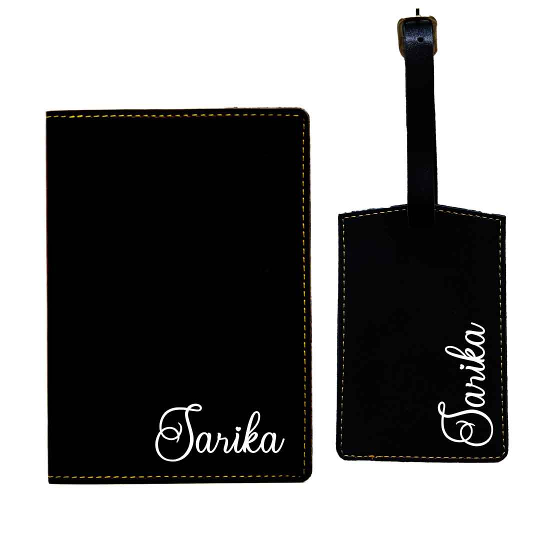 Personalized Passport Holder with Name PU Leather Passport Cover and Luggage Tag Set - ADD NAME - Image 38