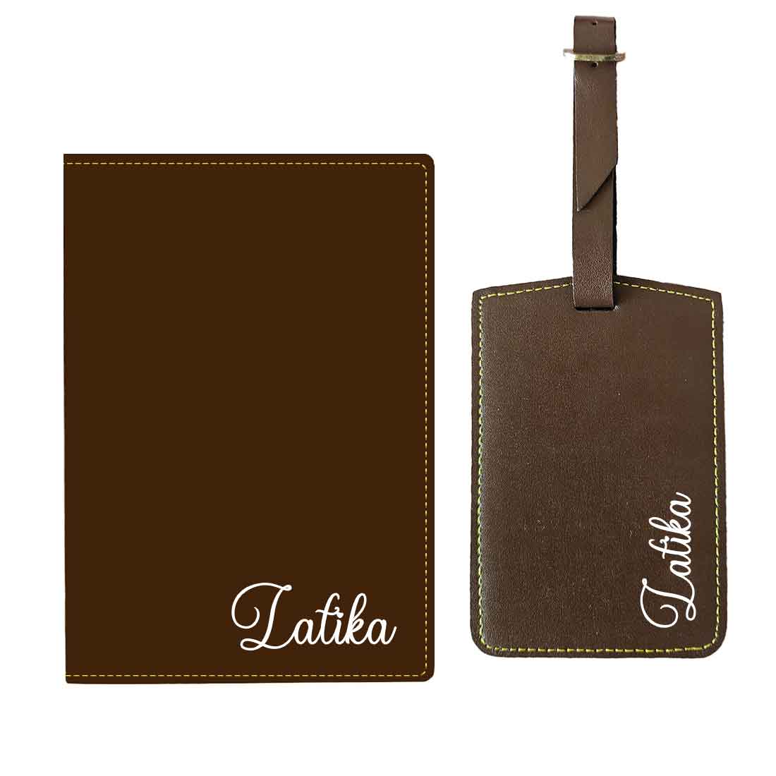 Personalized Passport Holder with Name PU Leather Passport Cover and Luggage Tag Set - ADD NAME - Image 39