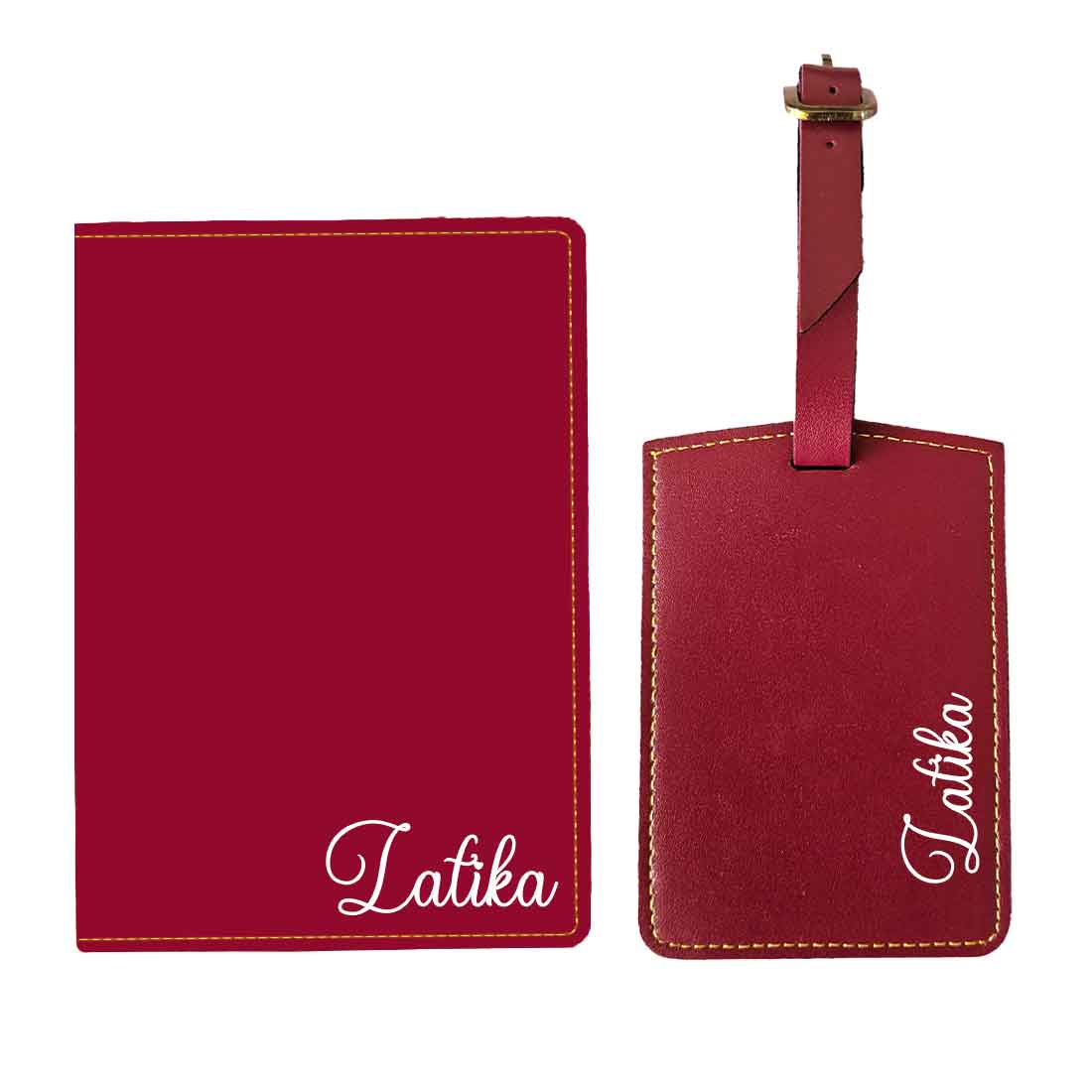 Personalized Passport Holder with Name PU Leather Passport Cover and Luggage Tag Set - ADD NAME - Image 42