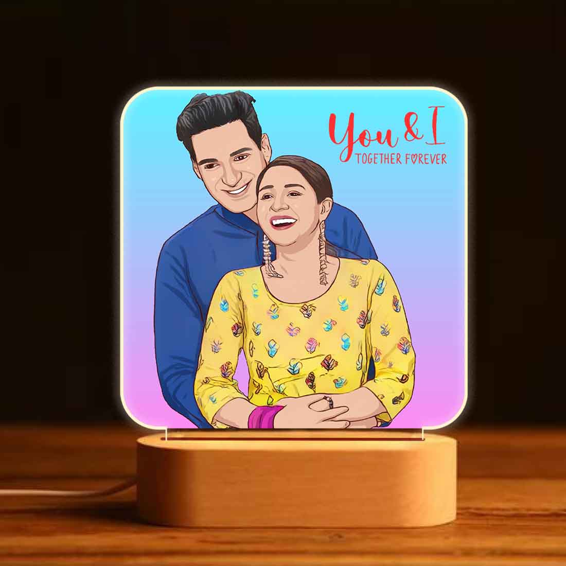 Photo Lamp-Picture Turned into Art Lamps Wooden Base LED Lamp with your Picture - Image 6