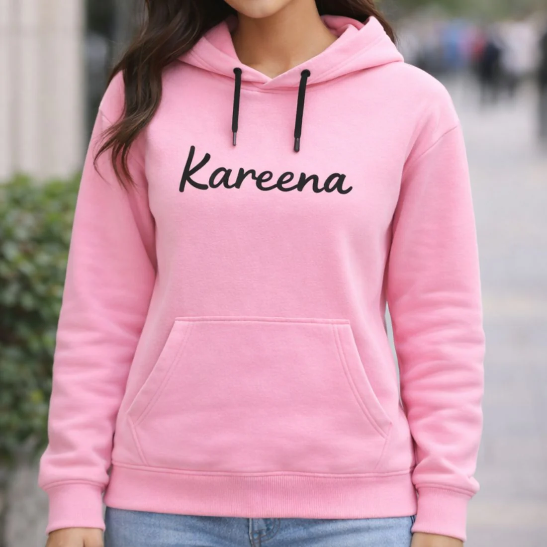 Personalized Pink Color Hoodie for Girls – Classic Sweatshirt for Everyday Wear - Image 2