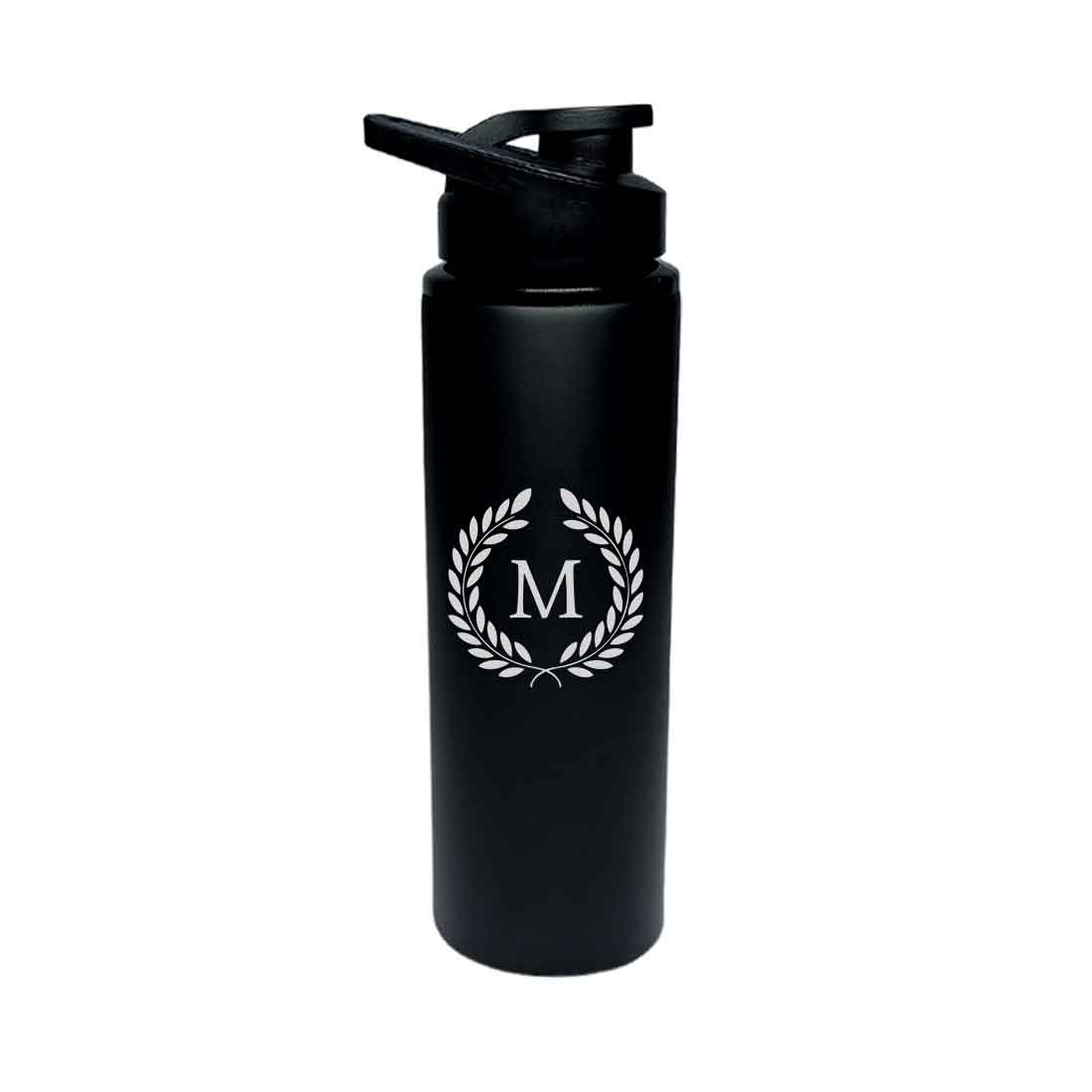 Customized Stainless Steel Water Sipper Bottle With Name Engraved - Initial - Image 3