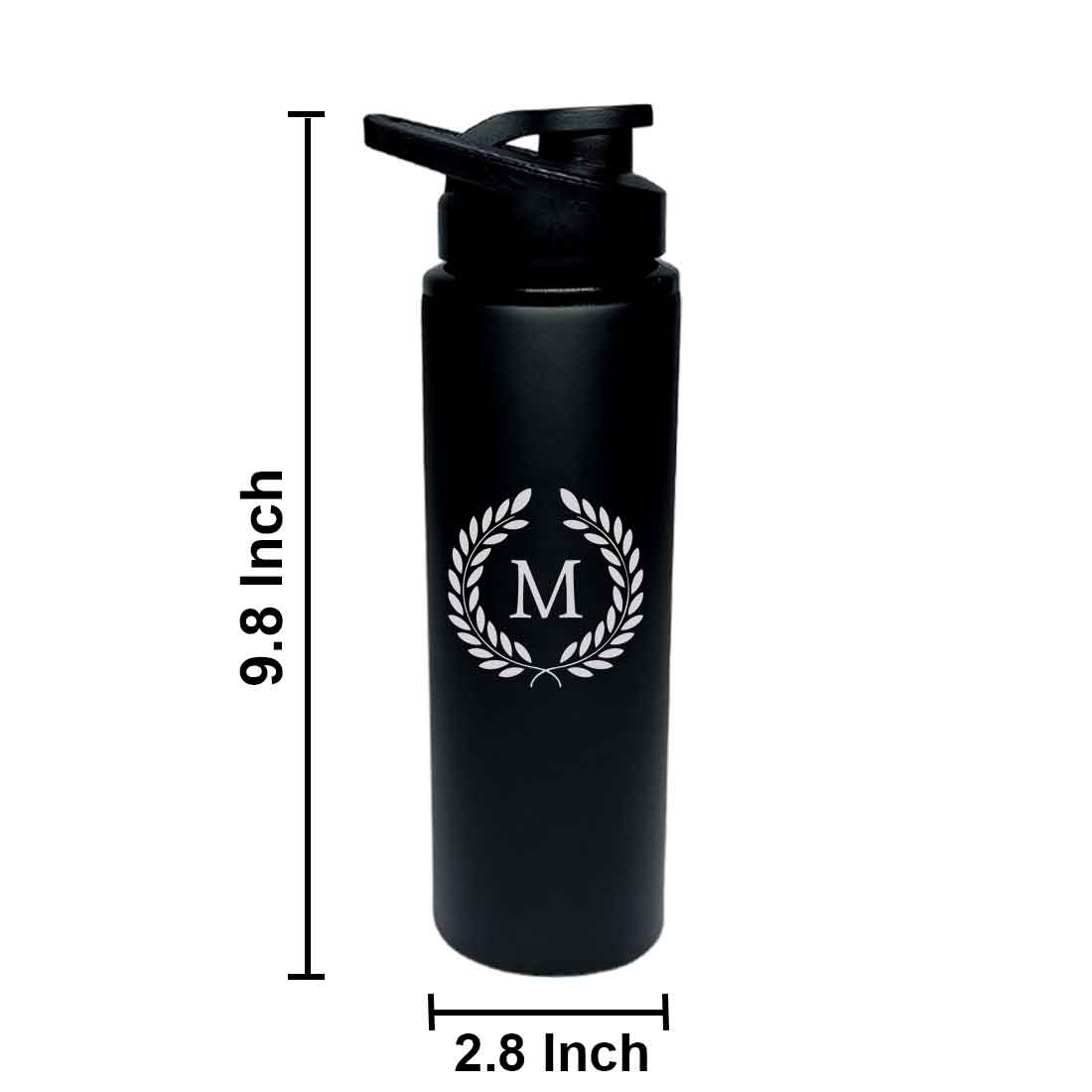 Customized Stainless Steel Water Sipper Bottle With Name Engraved - Initial - Image 7